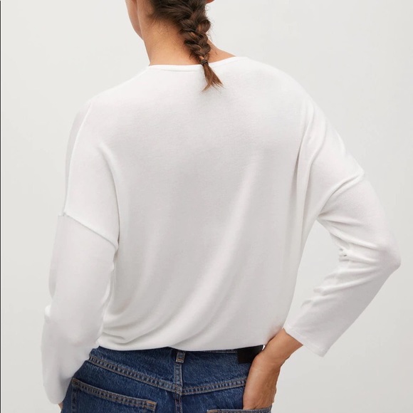 NWT MANGO V-neck Long Sleeve Shirt - Picture 2 of 8